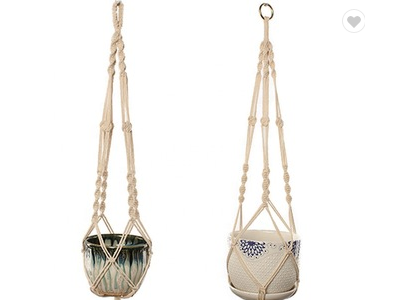 Cotton Rope Plant Hanger Handmade Cotton Flower Pots Indoor Hanging Net Sling Flower pot ropes